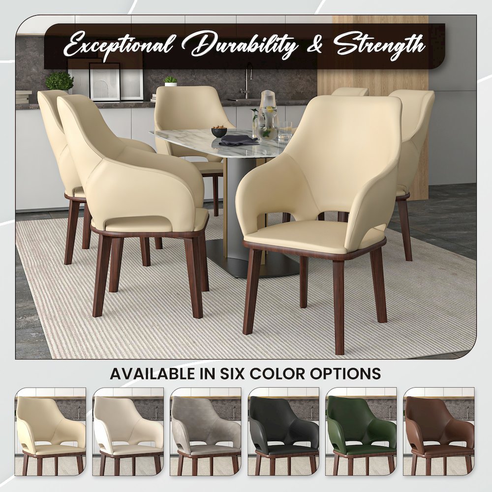 Vivara Collection Modern Dining Chair in Dark Green Set of 2