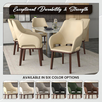 Vivara Collection Modern Dining Chair in Dark Green Set of 2