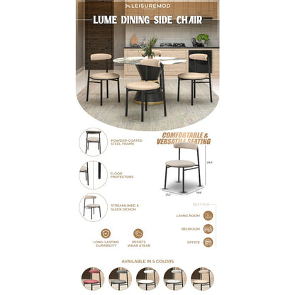 Lume Collection Modern Dining Chair in Dark Taupe Set of 2