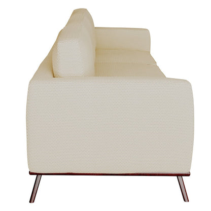Chester Modern Faux Leather Sofa in Beige Mesh