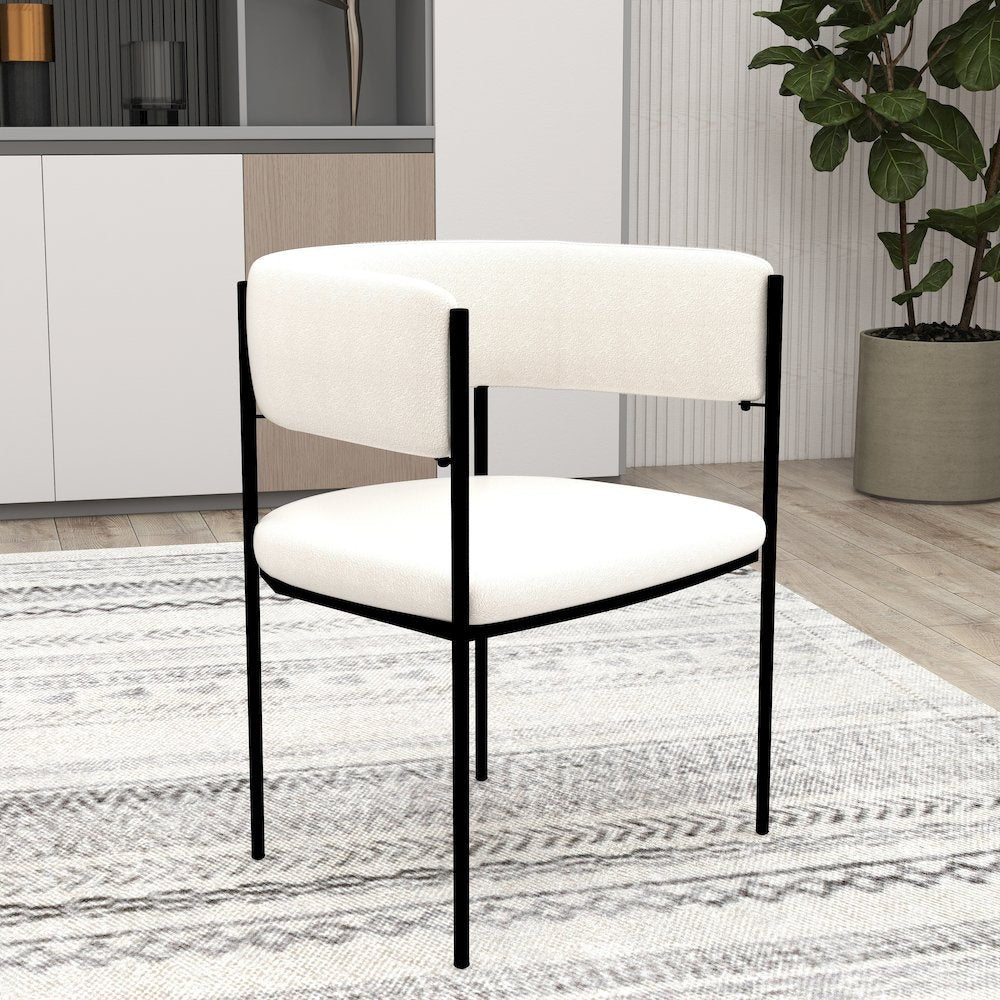 Gavin Series Modern Chair Black Frame in Light Taupe Set of 4