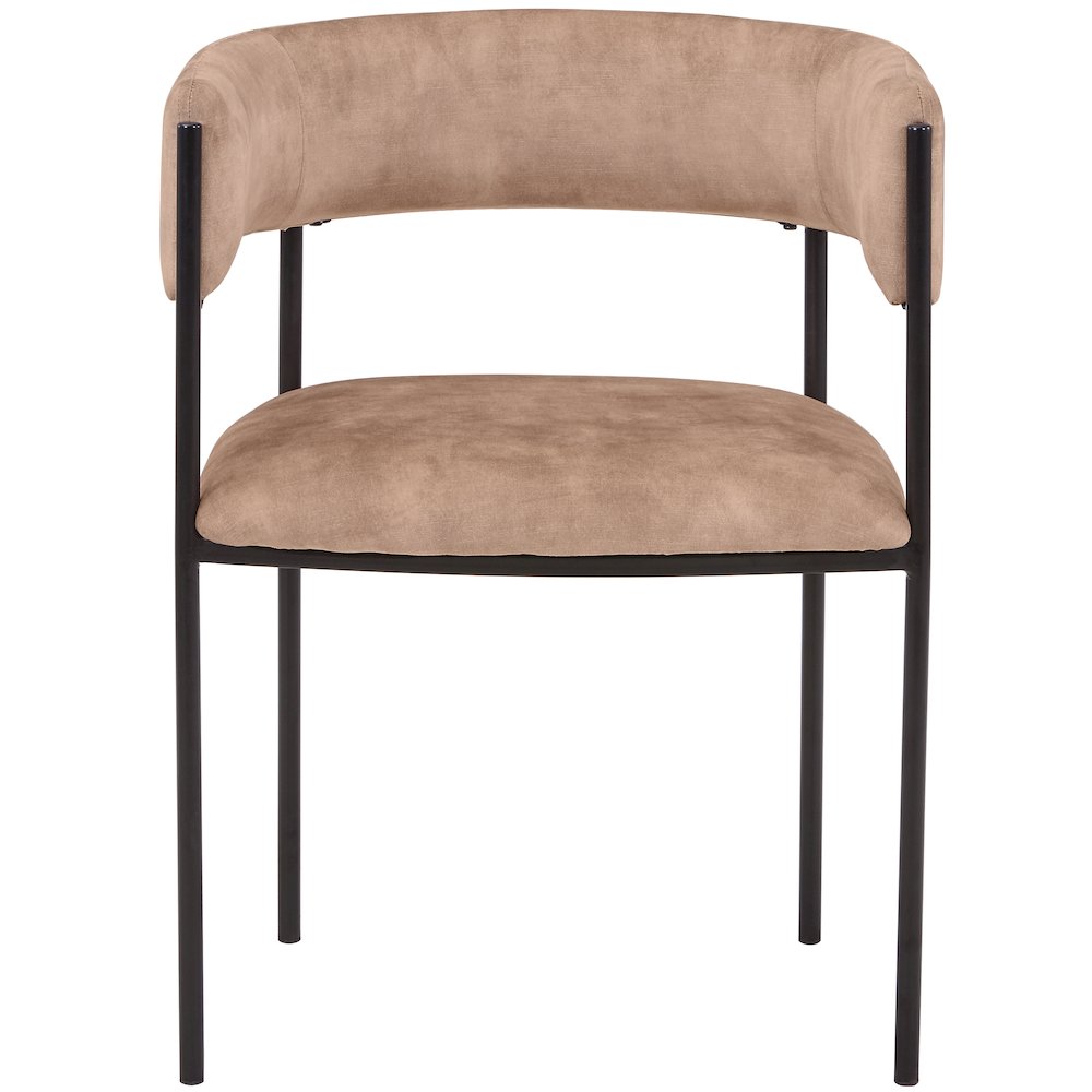 Cyril Collection Modern Chair in Light Brown Velvet