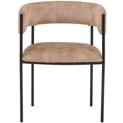 Cyril Collection Modern Chair in Light Brown Velvet