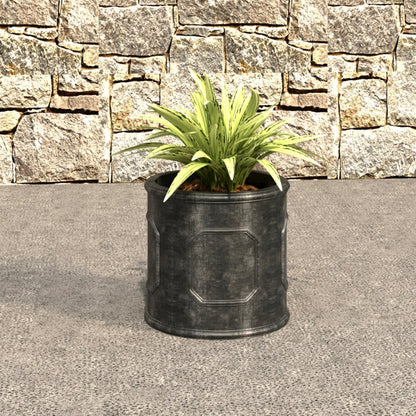 Meadow Series Fiber Stone Planter in Black 10.6" Dia, 10.6" HIgh