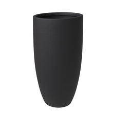 Crete Series Poly Stone Planter in Black 17.3 Dia, 31.5 High