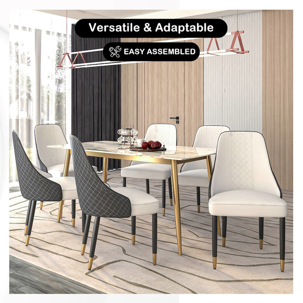 Allure Collection Modern Dining Chair In Black Fabric - Set of 4
