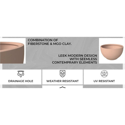 Grove Series Hemisphere Poly Clay Planter in Terra cotta Color 10.6 Dia, 5.9
