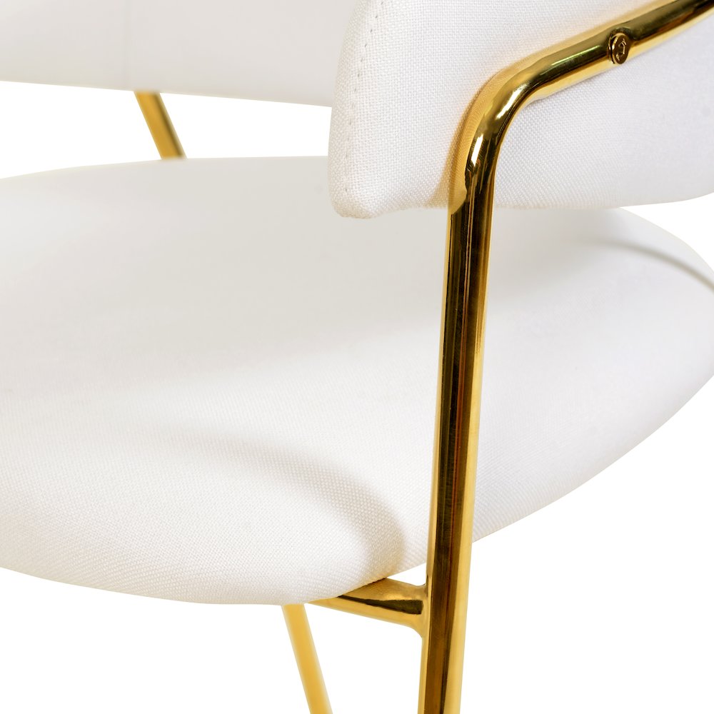 Axis Collection Modern Gold Dining Chair in White
