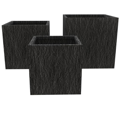 Verdura Series Poly Stone Planter set in Black