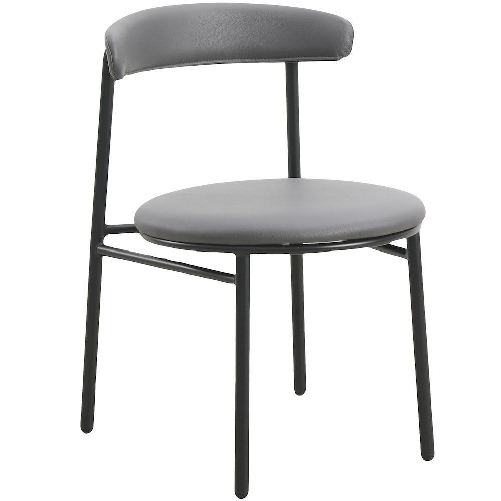 Lume Collection Modern Dining Chair in Charcoal Set of 4