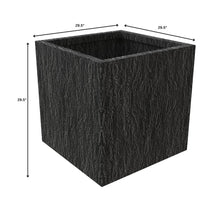 Verdura Series Cubic Poly Stone Planter in Dotted Blck 29.5 Cube