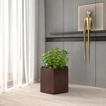 Thicket Series Poly Stone Planter in Brown 14 High