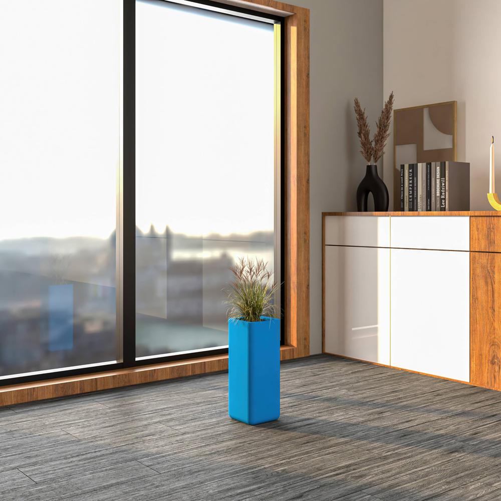 Marquee Series Poly Stone Planter in Blue 7.9" x 7.9" 19.7" high