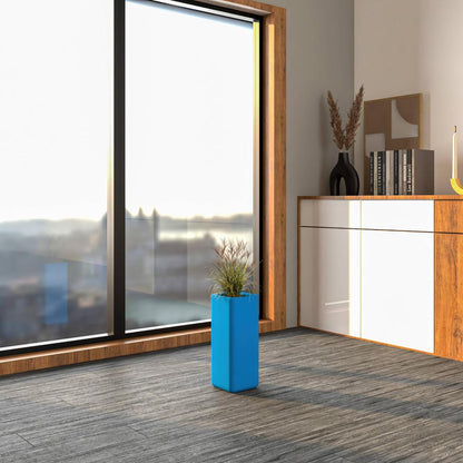 Marquee Series Poly Stone Planter in Blue 7.9" x 7.9" 19.7" high