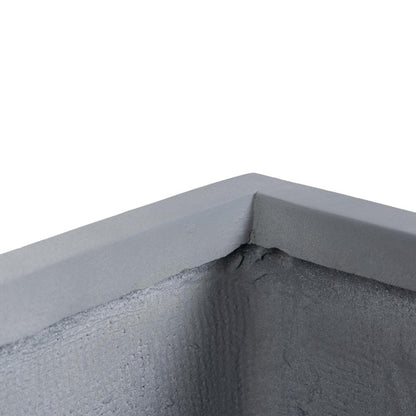Flora Series Rectangle Poly Stone Planter in Grey 23.6 x 23.6, 47.2 Long