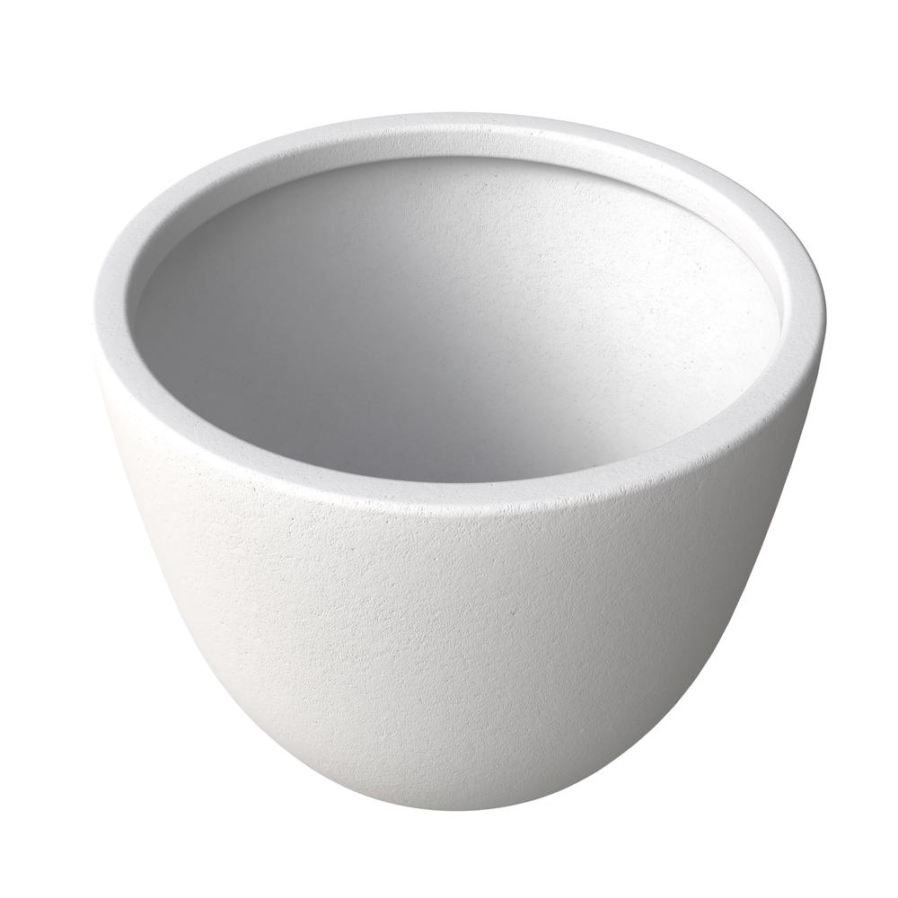 Dahlia Series Poly Stone Planter in White 21.3 Dia, 15.7 High