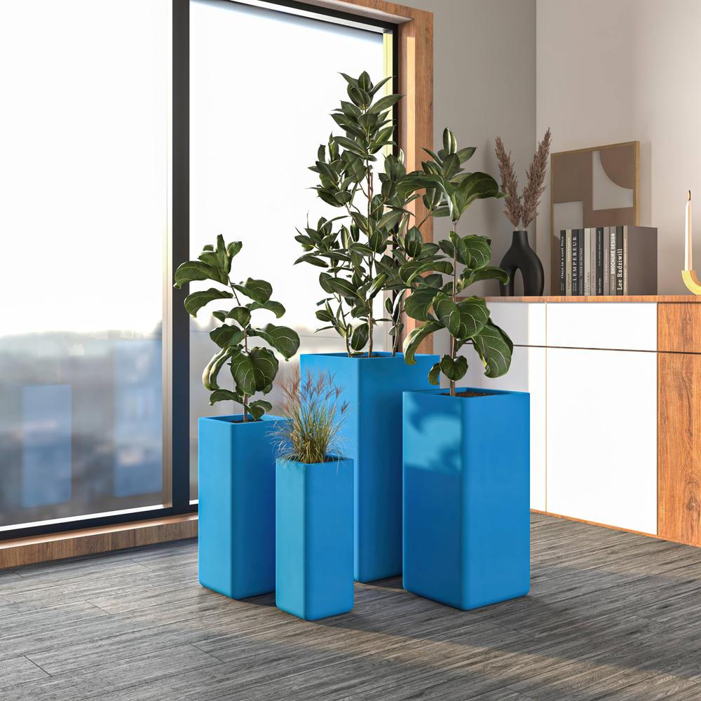 Marquee Series Poly Stone Planter Set in Blue