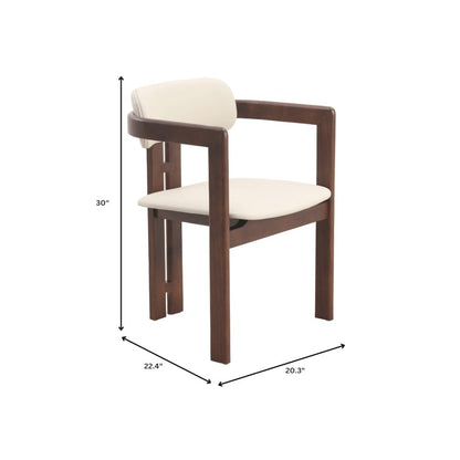 Velo Series Modern Dining Cha...lnut Color Wood with Toupe Seat Set of 4