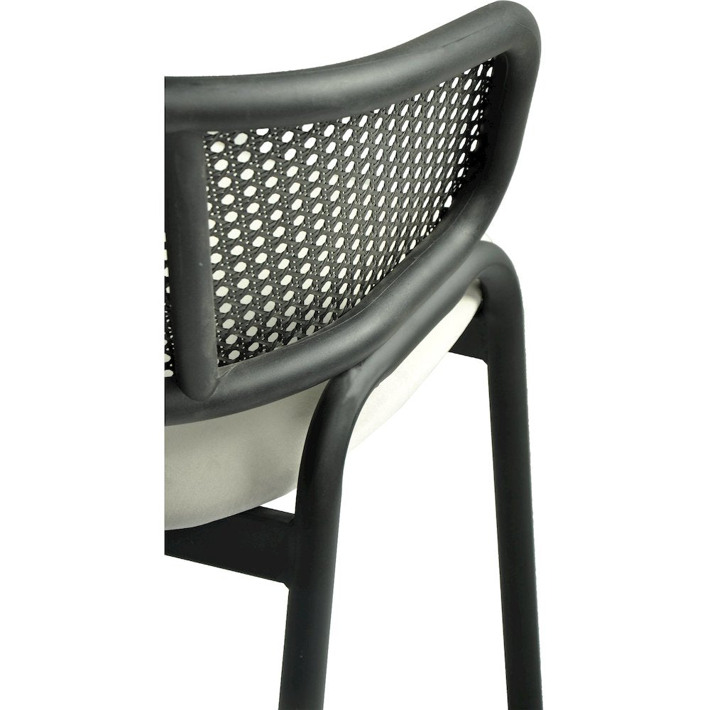 Ervilla Dining Armchair in Black Steel Frame Set of 2