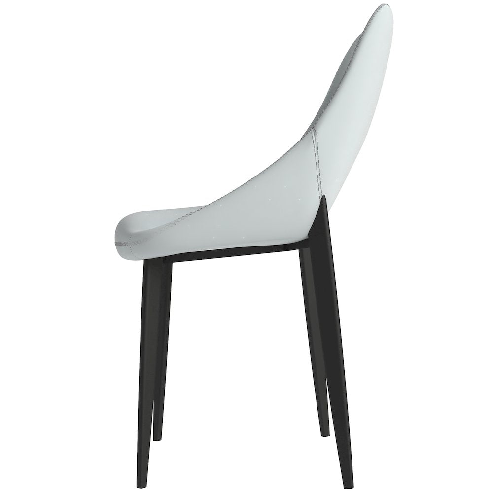Amalfi Collection Modern Fabric Dining Chair in Coconut White - Set of 4
