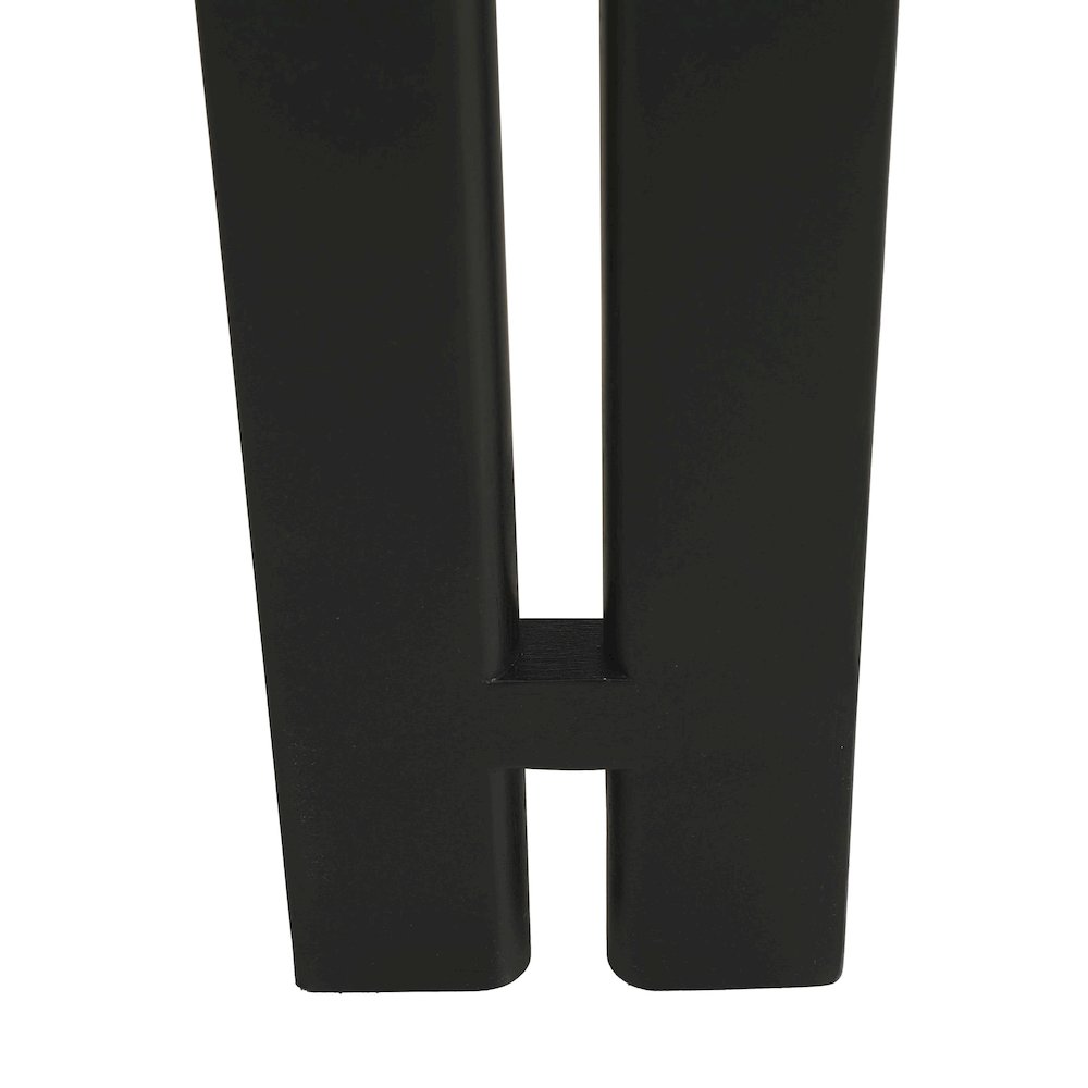 Velo Series Modern Dining Chair in Black Wood with Off White Seat