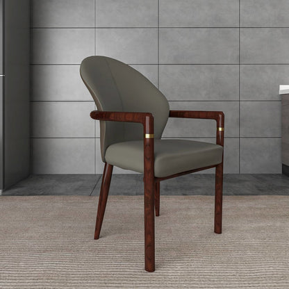Opaline Series Elegant Wooden Dining Chair in Two-Tone Kahki - Set of 2