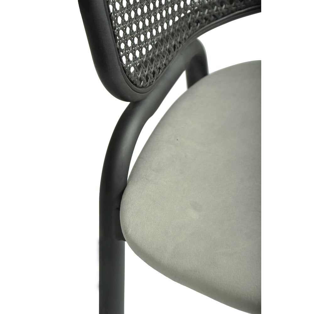 Ervilla Dining Armchair in Black Steel Frame Set of 2