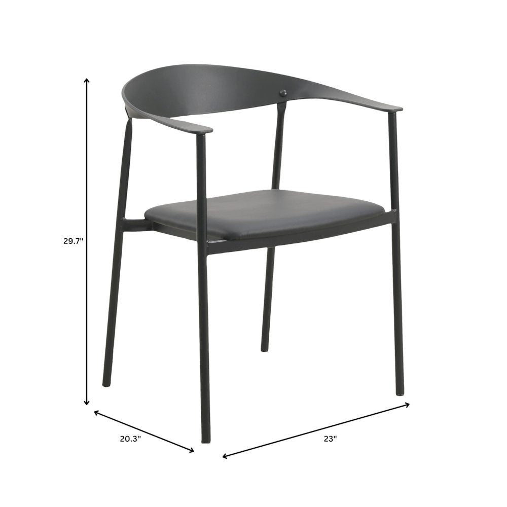 Kora Collection Modern Dining Chair in Black - Set of 2