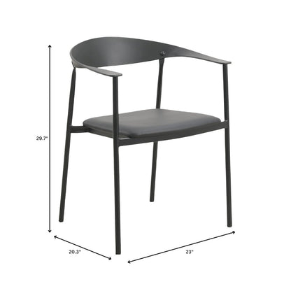 Kora Collection Modern Dining Chair in Black - Set of 2
