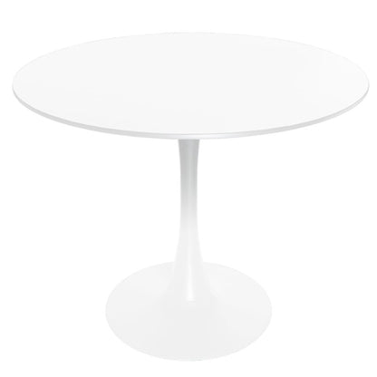 5-Piece Dining Set Round White MDF Dining Table