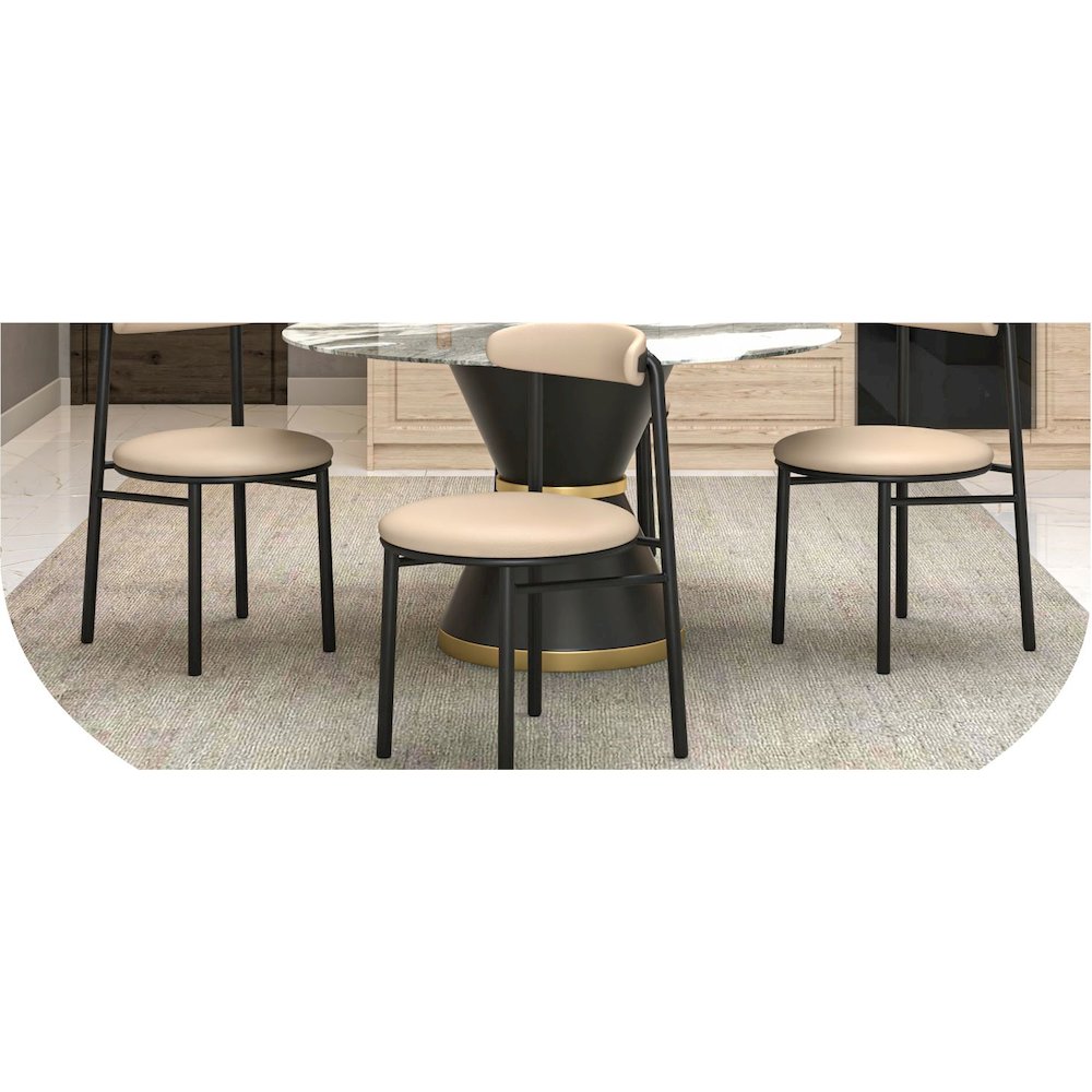 Lume Collection Modern Dining Chair in Dark Taupe Set of 2