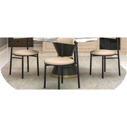 Lume Collection Modern Dining Chair in Dark Taupe Set of 2