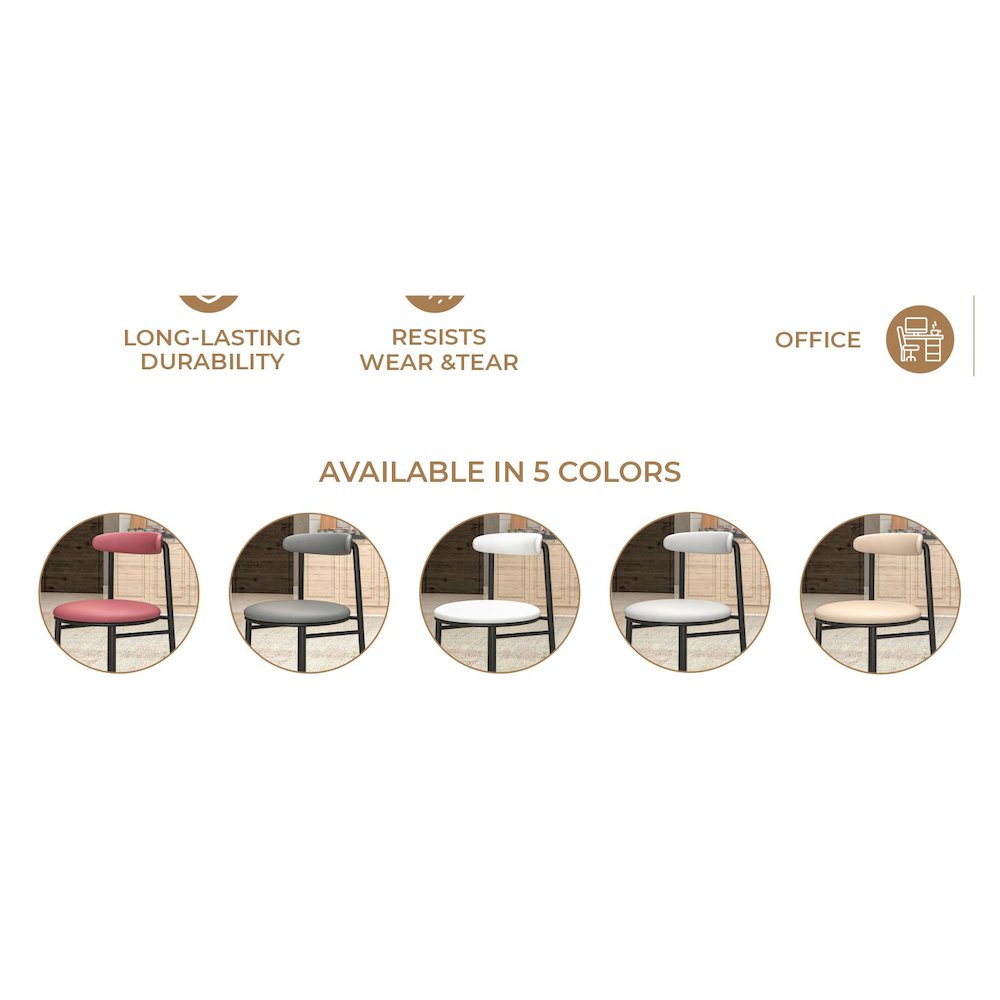Lume Collection Modern Dining Chair in Dark Taupe Set of 2