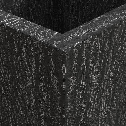 Verdura Series Cubic Poly Stone Planter in Dotted Blck 21.7 Cube