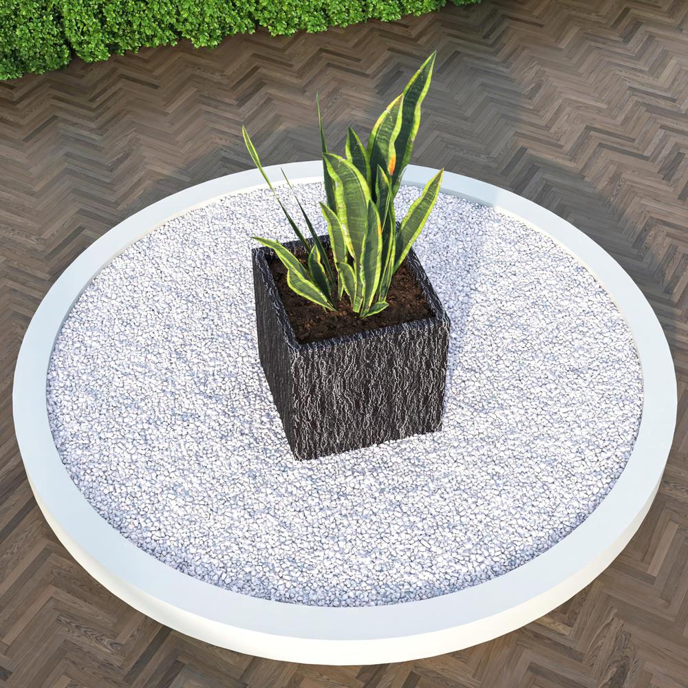 Verdura Series Cubic Poly Stone Planter in Dotted Blck 21.7 Cube
