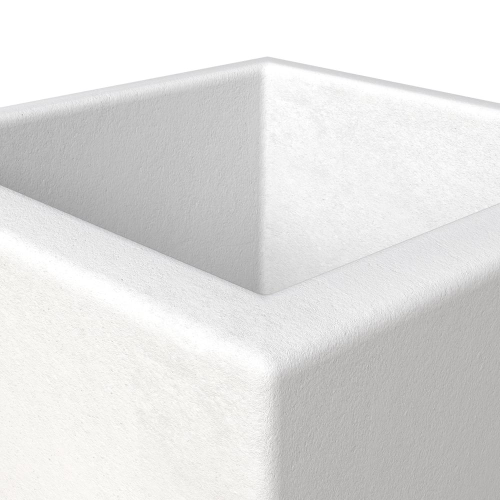 Orna Series Poly Stone Planter 17.7 Dia 36.2 High in White