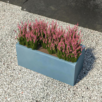 Bloom Series Poly Stone Planter 9" , 19.7" Long In Aged Concrete