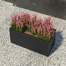 Bloom Series Poly Stone Planter 9" , 19.7" Long In Black