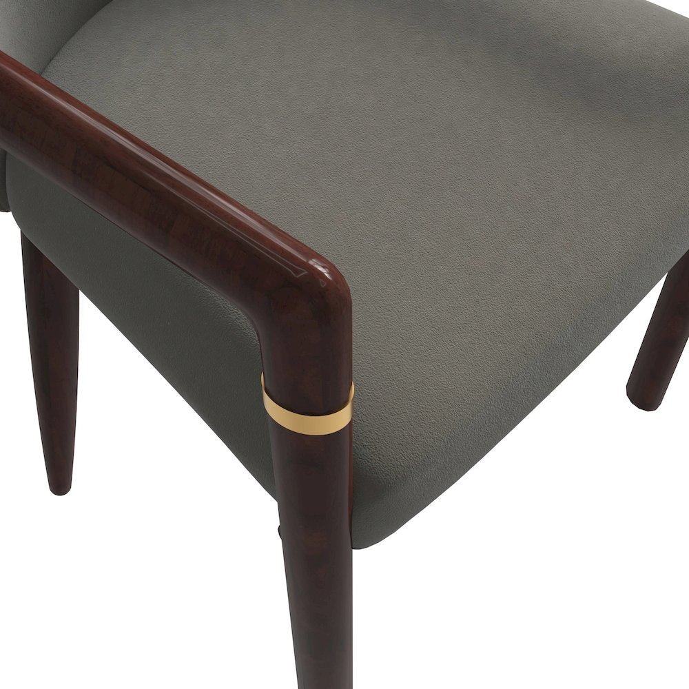 Opaline Series Elegant Wooden Dining Chair in Two-Tone Kahki - Set of 2