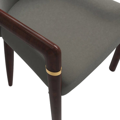 Opaline Series Elegant Wooden Dining Chair in Two-Tone Kahki - Set of 2