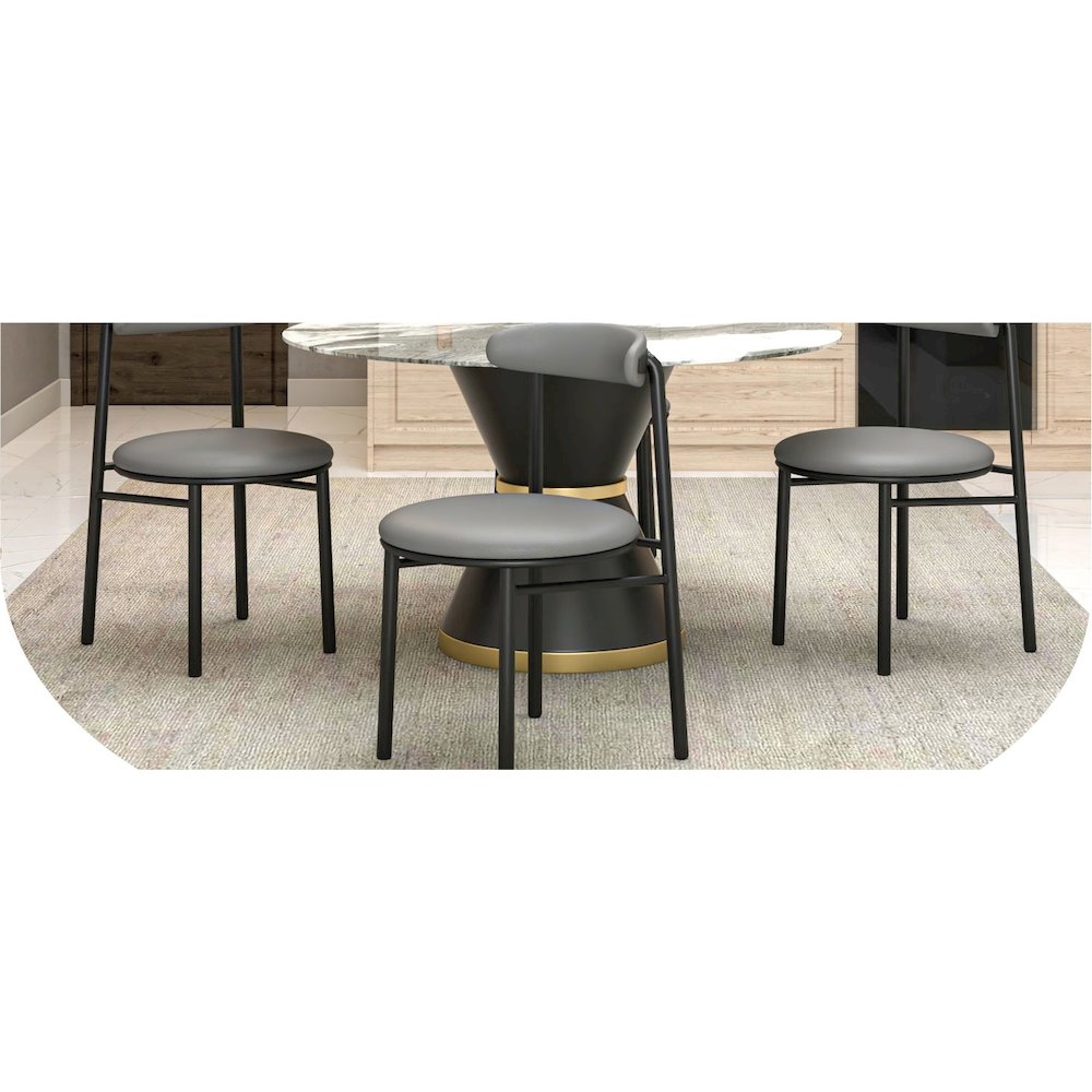 Lume Collection Modern Dining Chair in Charcoal Set of 4