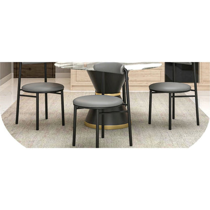 Lume Collection Modern Dining Chair in Charcoal Set of 4