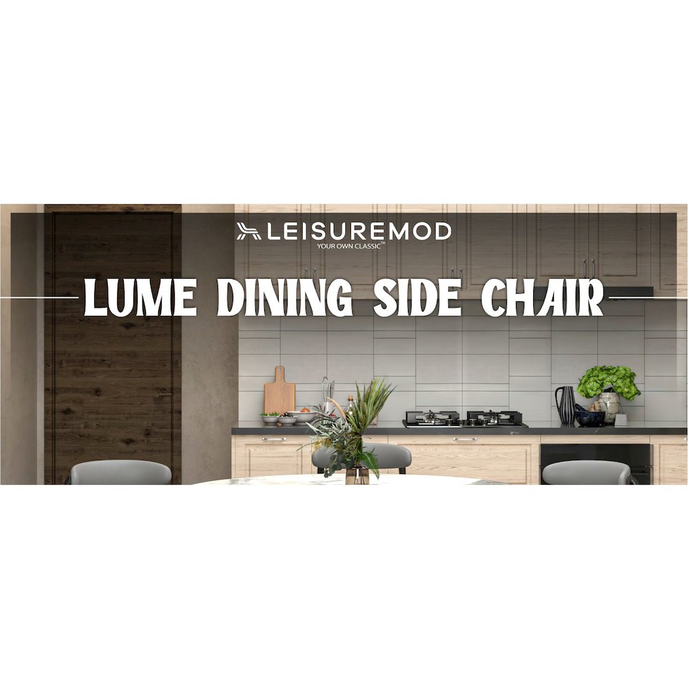 Lume Collection Modern Dining Chair in Charcoal Set of 4