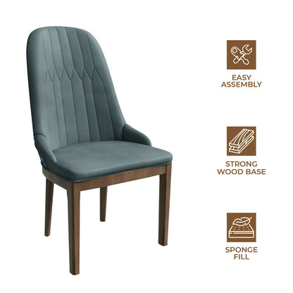 Verisma Collection Modern Wooden Dining Chair in Grey Set of 2