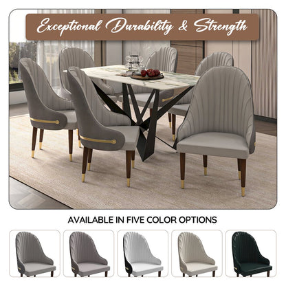 Elara Collection Wooden Dining Chair in Two-Tone Grey Set of 2