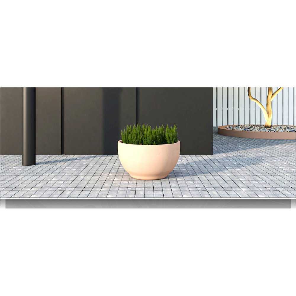 Grove Series Hemisphere Poly Clay Planter in Terra cotta Color 10.6 Dia, 5.9