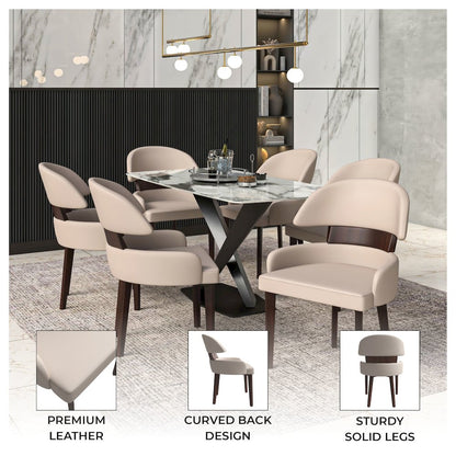 Ethos Collection Modern Wooden Dining Chair in Toupe