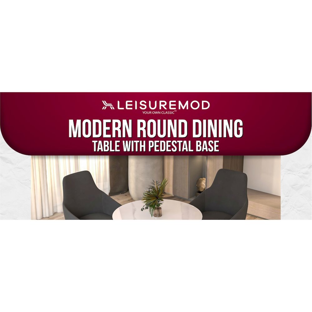Bristol Series Dining Table White Base With White Stone 24" Round Top