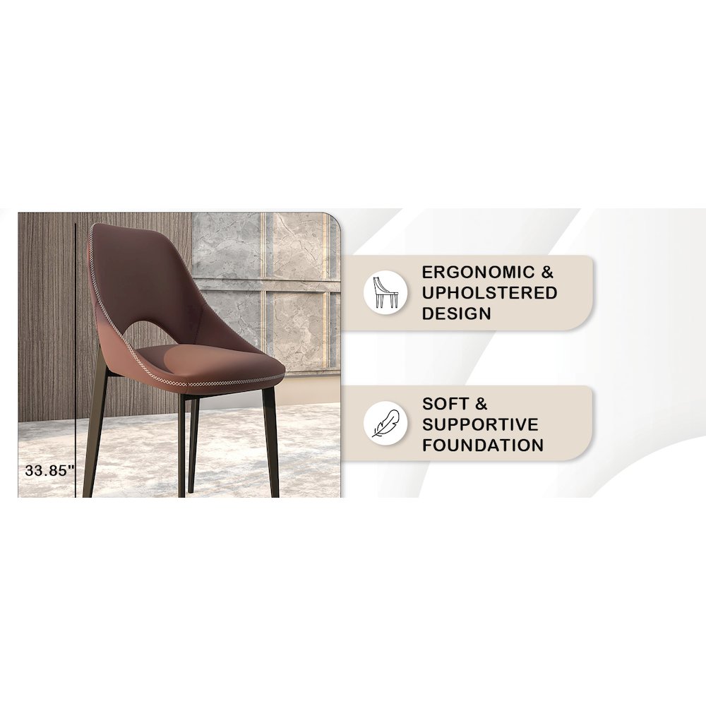 Amalfi Collection Fabric Modern Dining Chair in Plum Purple