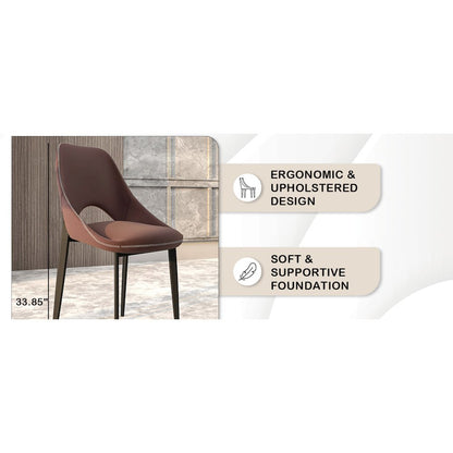 Amalfi Collection Fabric Modern Dining Chair in Plum Purple